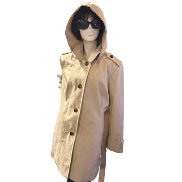 London Fog Hooded Trench Coat, NWOT, Size XXL - Picture 3 of 4